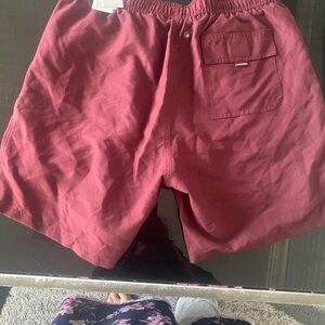 Calvin Klein Collection Men's Dark Red Athletic Shorts